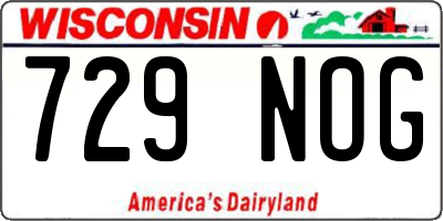 WI license plate 729NOG