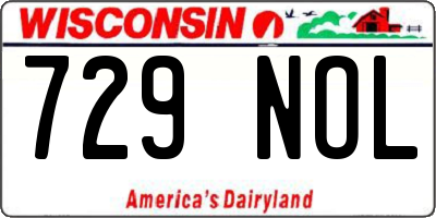 WI license plate 729NOL