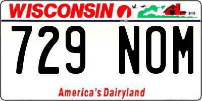 WI license plate 729NOM