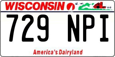 WI license plate 729NPI