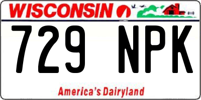 WI license plate 729NPK