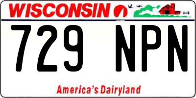 WI license plate 729NPN