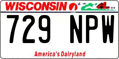 WI license plate 729NPW