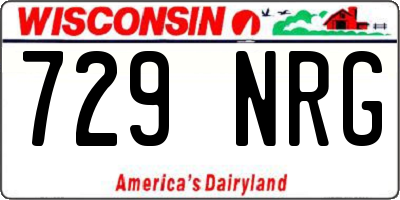 WI license plate 729NRG
