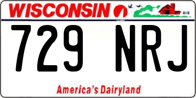 WI license plate 729NRJ