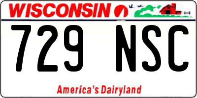 WI license plate 729NSC