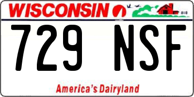 WI license plate 729NSF