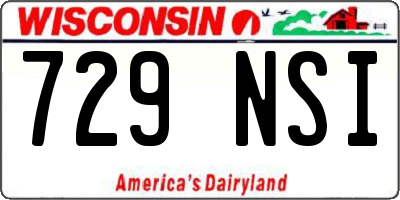 WI license plate 729NSI