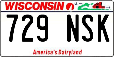 WI license plate 729NSK