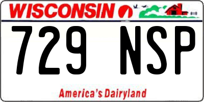 WI license plate 729NSP