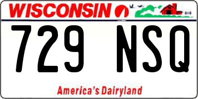 WI license plate 729NSQ
