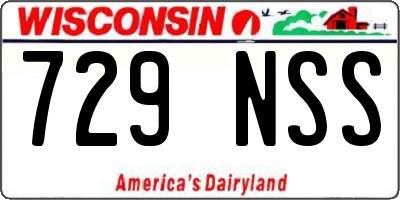 WI license plate 729NSS