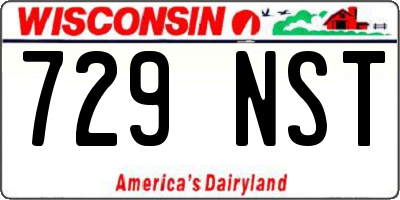 WI license plate 729NST
