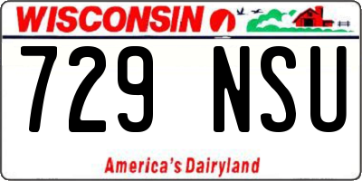 WI license plate 729NSU