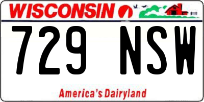 WI license plate 729NSW
