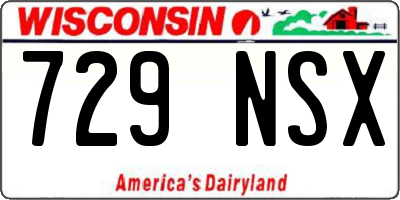 WI license plate 729NSX