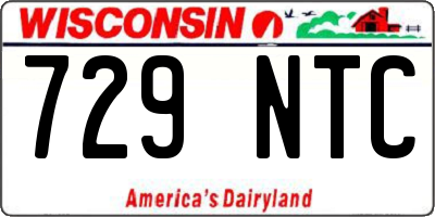 WI license plate 729NTC