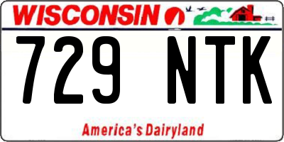 WI license plate 729NTK