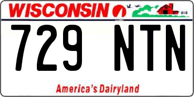WI license plate 729NTN