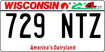 WI license plate 729NTZ