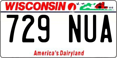 WI license plate 729NUA
