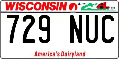WI license plate 729NUC