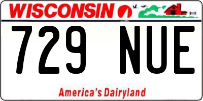 WI license plate 729NUE