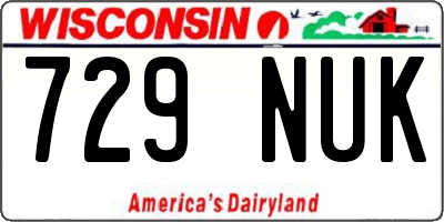 WI license plate 729NUK