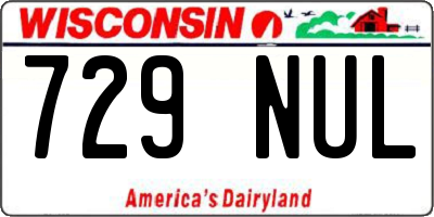 WI license plate 729NUL