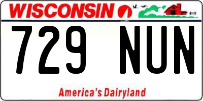 WI license plate 729NUN