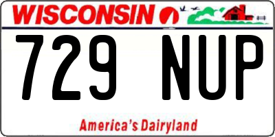 WI license plate 729NUP