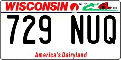 WI license plate 729NUQ