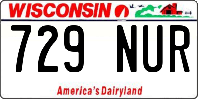WI license plate 729NUR