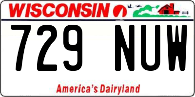 WI license plate 729NUW