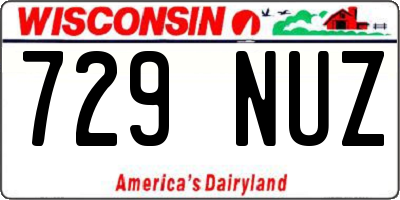 WI license plate 729NUZ