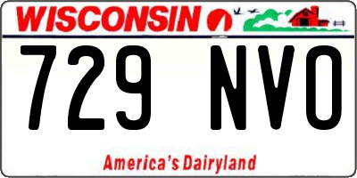 WI license plate 729NVO