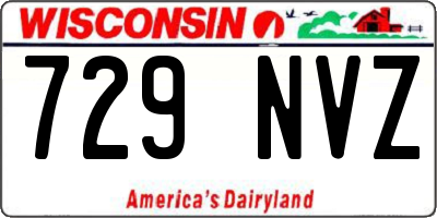 WI license plate 729NVZ