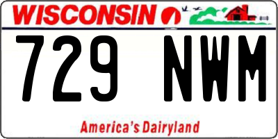 WI license plate 729NWM