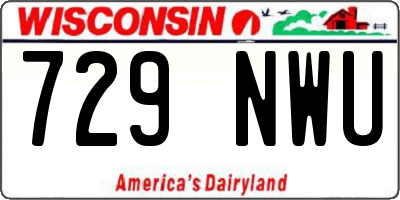 WI license plate 729NWU