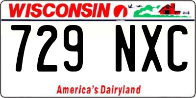 WI license plate 729NXC