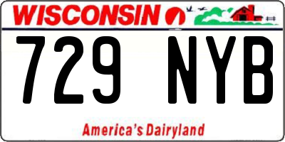 WI license plate 729NYB