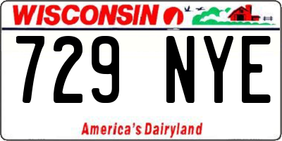 WI license plate 729NYE