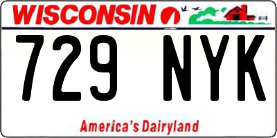 WI license plate 729NYK