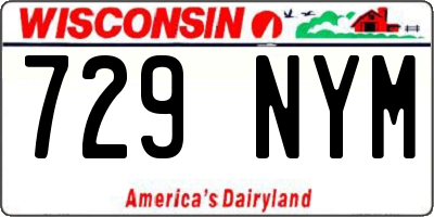 WI license plate 729NYM