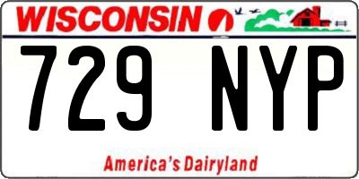 WI license plate 729NYP