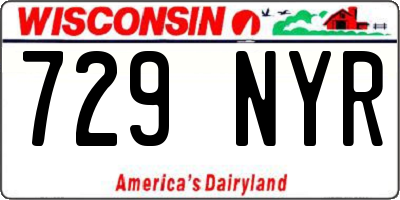 WI license plate 729NYR