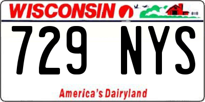 WI license plate 729NYS