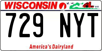 WI license plate 729NYT