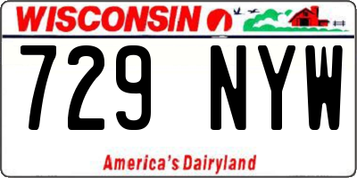 WI license plate 729NYW