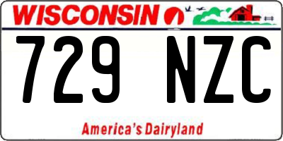 WI license plate 729NZC